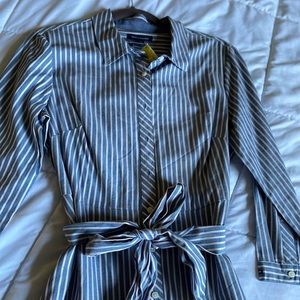 Tommy Hilfiger Blue Striped Long Sleeve Dress
